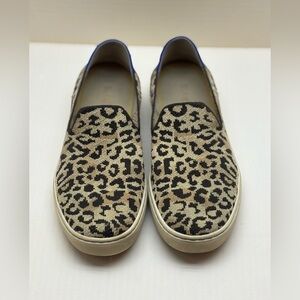 Rothy's The Original Slip on Sneaker Leopard Print "Camo Cat" size 7.5